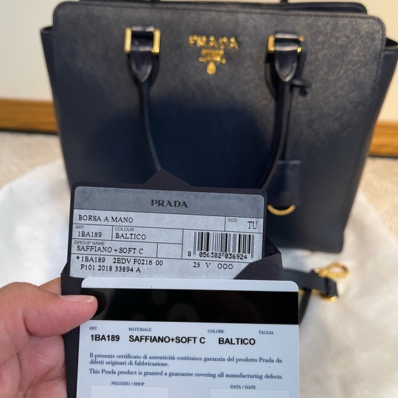 Prada Saffiano Soft Calfskin Tote Navy - Picture 3 of 10